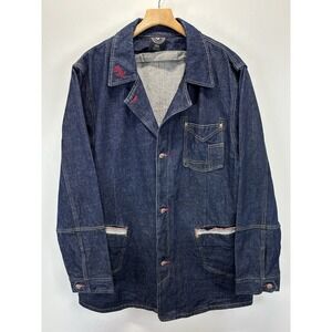 Vtg Def Jam Denim Jean Jacket Sz XXXL 3XL Mens Dark Wash Y2K Streetwear